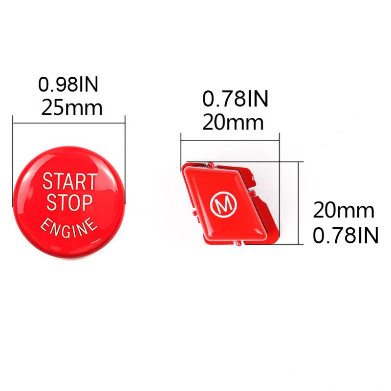 Juego de botones para volante de coche, accesorio para Modelo M con botón de arranque y parada del motor, para bmw-3 Series M3, E90, E91, E92, E93, años 2007 a , 1Set