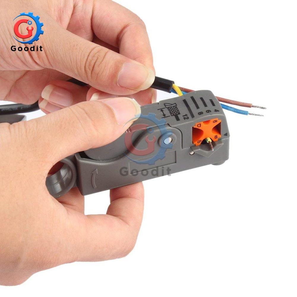 1Pc Coaxial Cable Stripper Multi Tool Cable Stripper Adjustable Double Blades RG6/59 Wire Stripper Automatic Cable Cutter Pliers