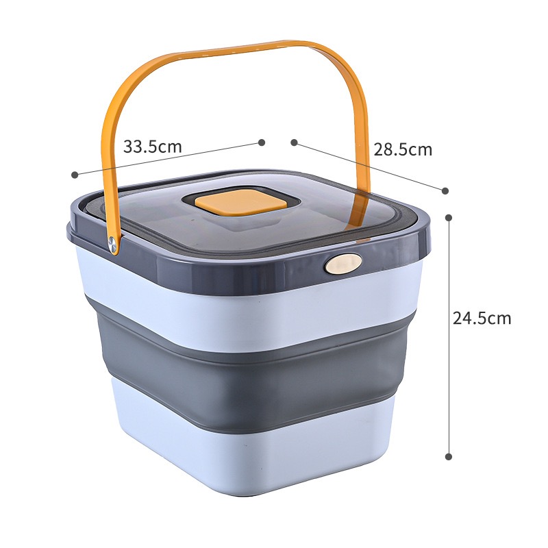 Caja de arroz de gran capacidad de 13L, cubo de almacenamiento de alimentos para mascotas a prueba de humedad, contenedor de almacenamiento de aperitivos de animales sellado plegable para perros y gatos M: Negro