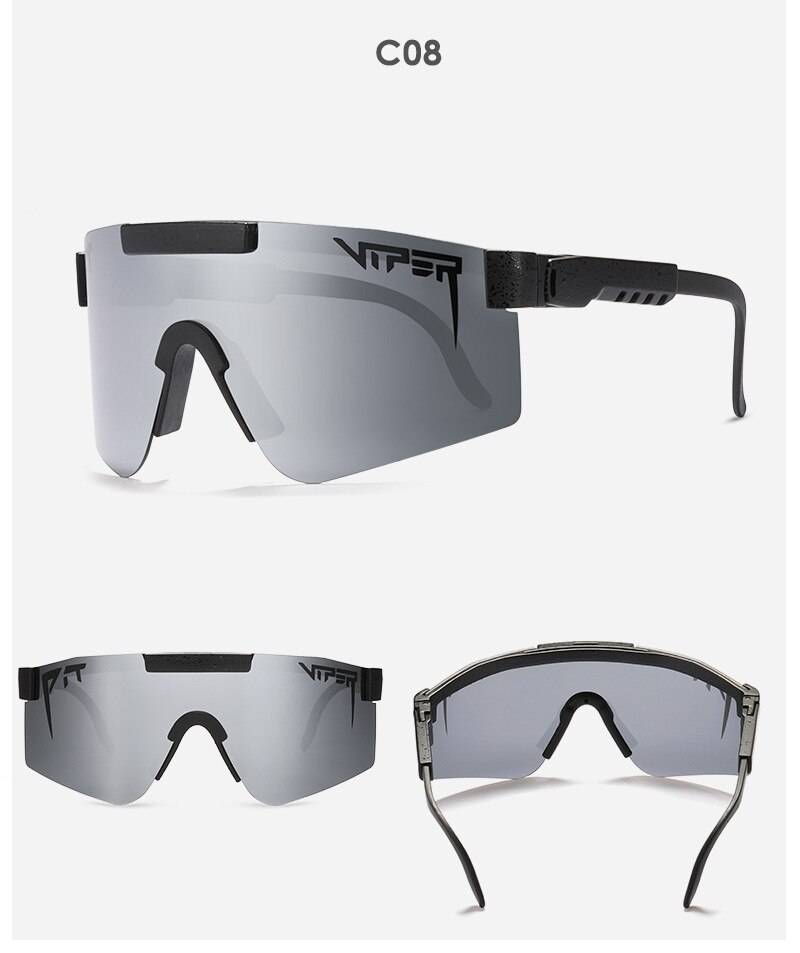Pit viper Übergroßen Blau Gespiegelt Sonnenbrille Männer Sport polarisierte brillen einstellbare tr90 rahmen uv400 Schutz Frau Gläser: C08