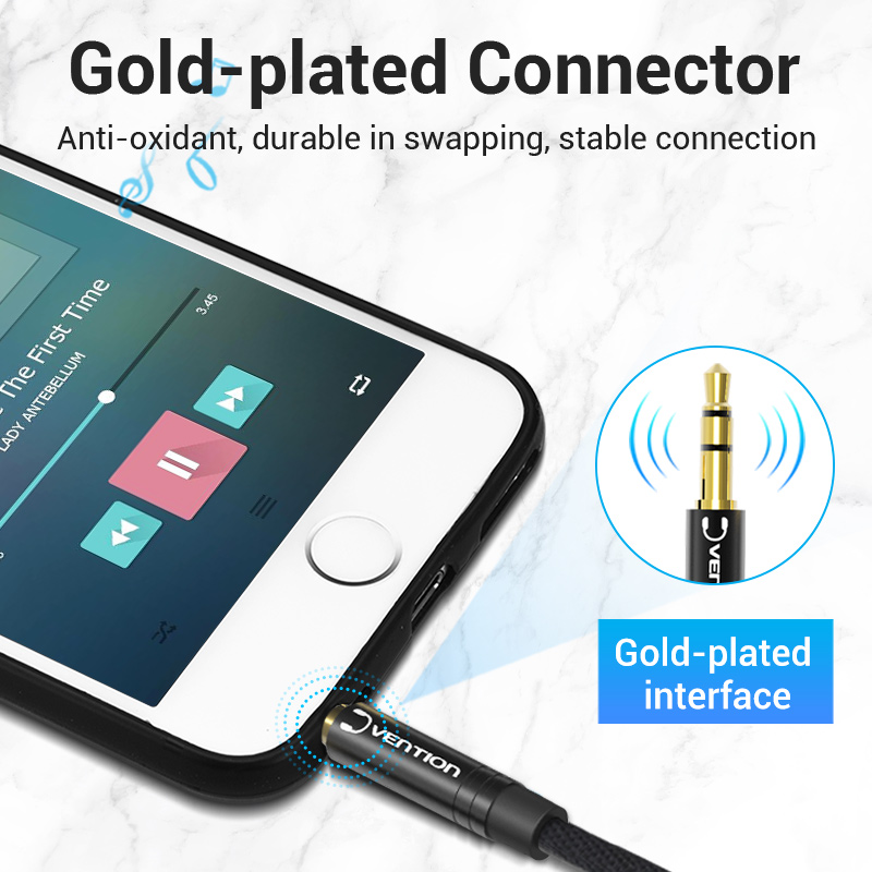 Vention Audio Splitter Cable Jack de 3,5mm para computadora 1 hembra a 2 macho auricular micrófono Audio Y Cable divisor auriculares a adaptador de PC