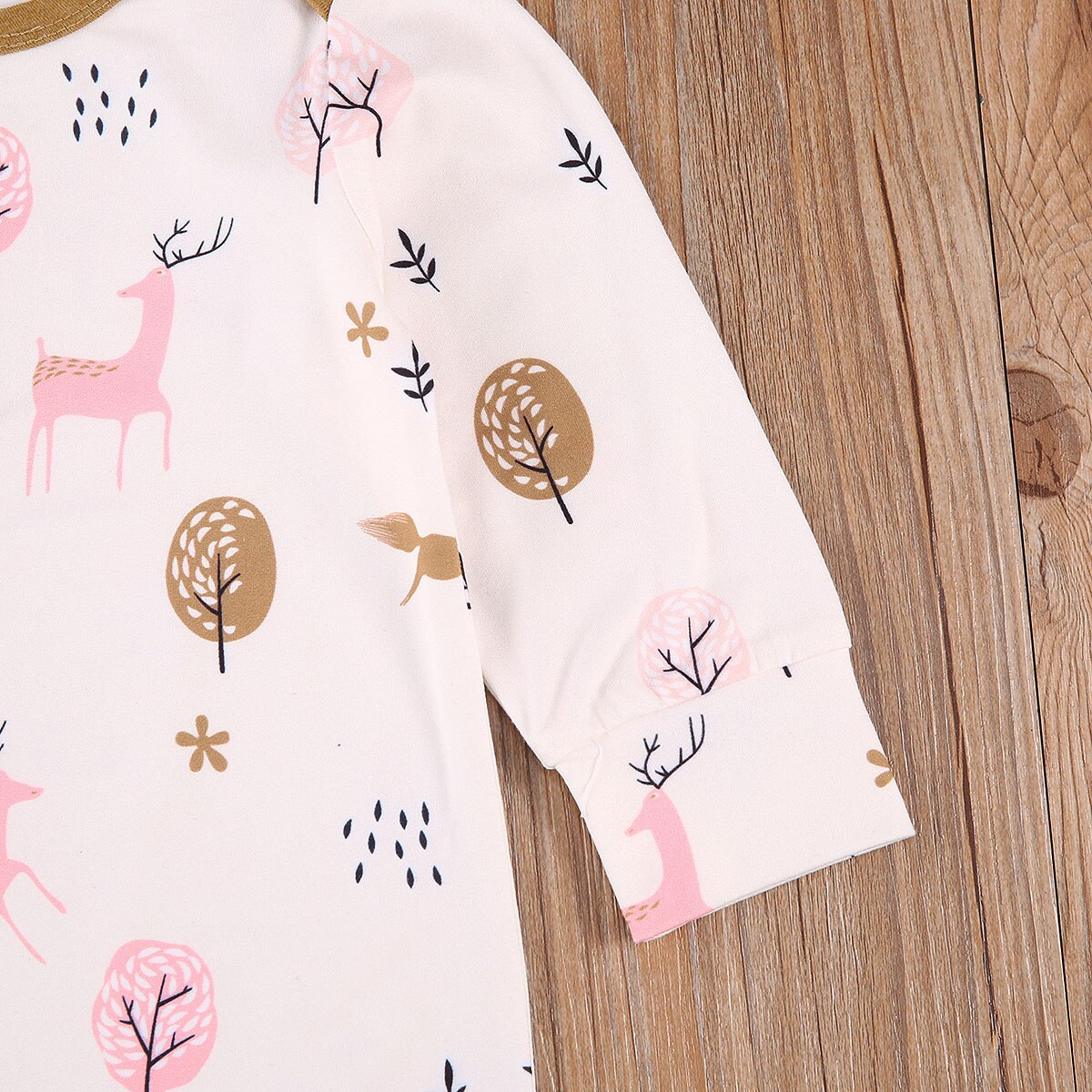 0-24M Newborn Baby Girls Boys Cotton Cartoon Long Sleeve Loose Jumpsuit Button Decoration Cute Bow Headband