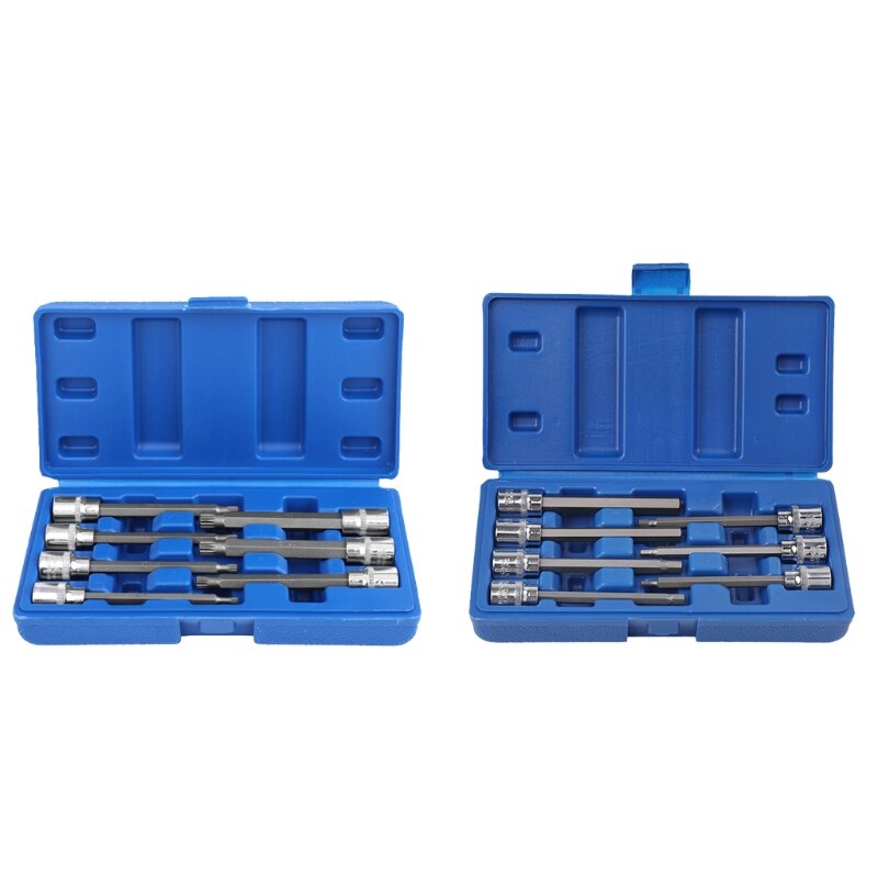 Juego de brocas hexagonales Extra largas, juego de brocas Torx métricas de acero al cromo vanadio, 3/8 &quot;, Unidad de 3mm -10mm, duraderas, 7 piezas