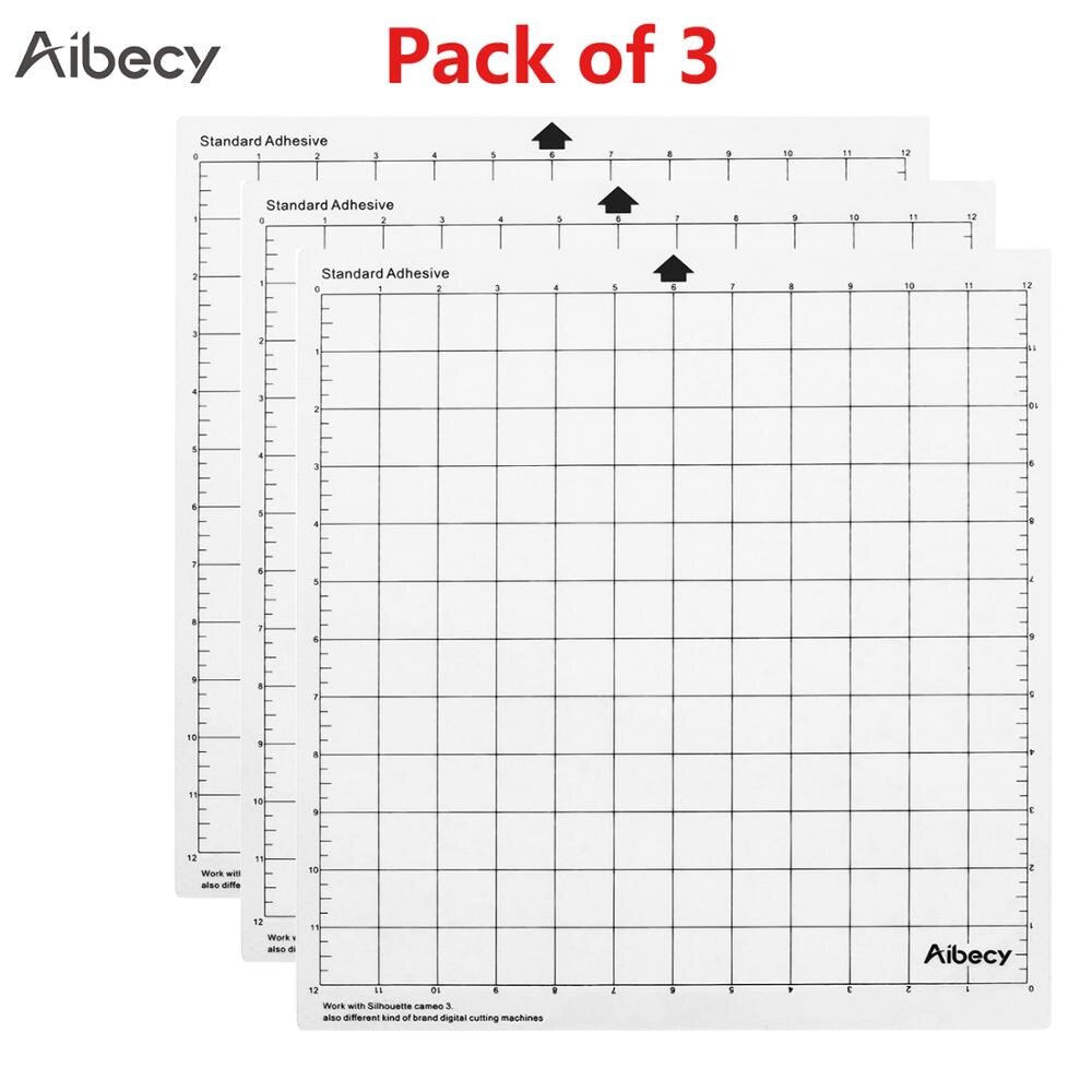 1/2/3/5pcs Aibecy Cutting Mat 12In Measuring Repalcement Translucent PP Material Cutting Pad Adhesive Mat DIY Tool Cutting Board: Pack of 3