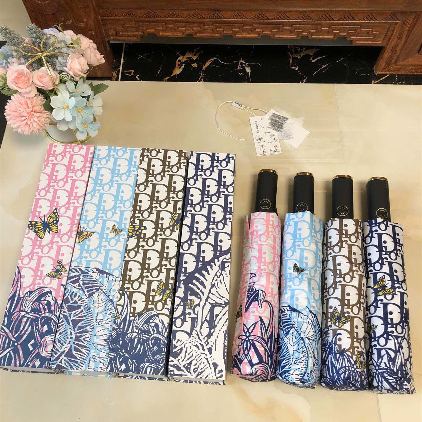 Big-brand Classic Rain and Sun Dual-purpose Umbrella Wind and UV Protection Box Packaging Men's and Women's Umbrella