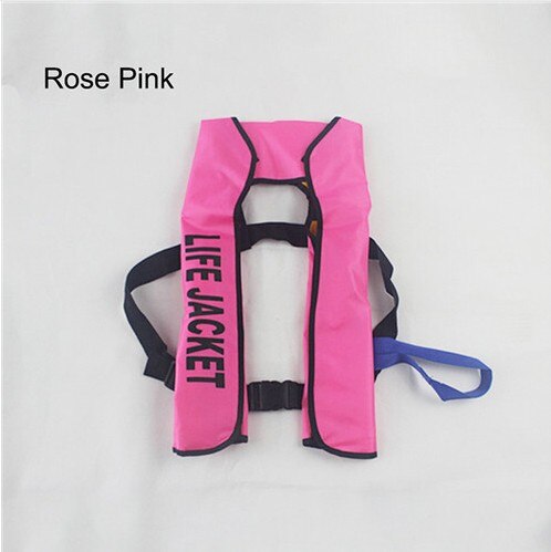 Swiming Life Vest-chaleco salvavidas de pesca, 5 segundos, automático, inflable, de rescate, 15kg, kayak de flotabilidad, mujer/hombre: ROSE PINK