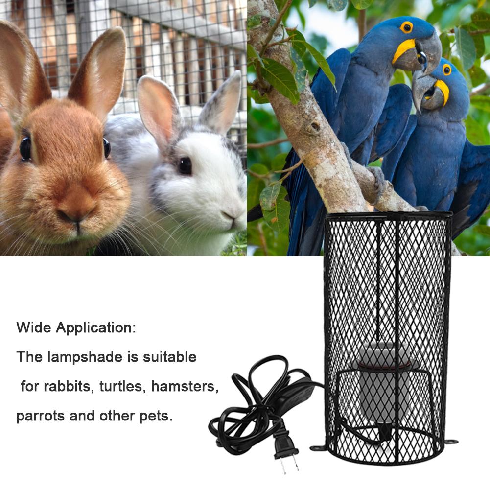Reptile Anti Scald Lampshade Ceramic Heating Bulb Lamp Holder Protector Cage For Pet Snake Lizard Turtle