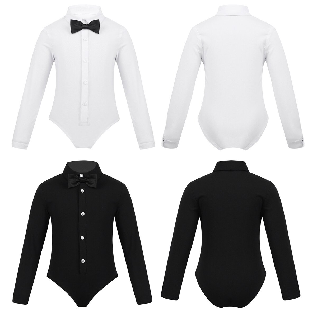 freundlicher Jungen Latein Tango Ballsaal Tanzen Hemd Art Trikot Karosserie Bowtie Strampler Shirt oben modern tanzen Kleidung Tragen Kostümich