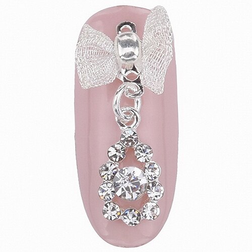 10 st guld/silver metall glitter 3d nail art fluga dingla kedja hjärta fixa nagelberlocker dekoration tillbehör tillbehör  y01: Y07