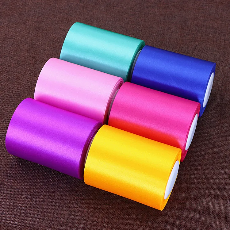 8cm/10cm/15cm de ancho 25 metros/rollo de cinta de satén champán cinta de poliéster para silla de boda/coche/decoración de costura a mano DIY