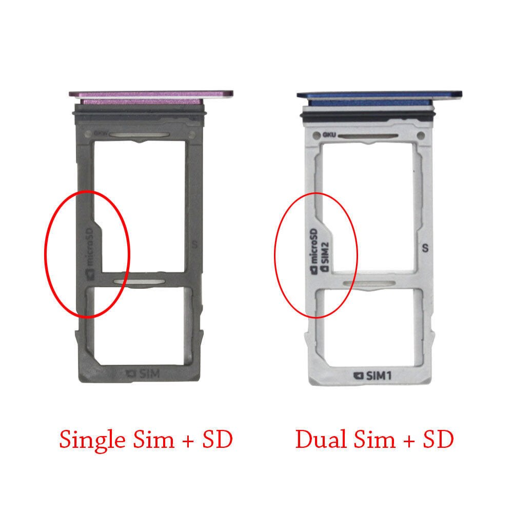 Single/Dual Sim Card + Micro SD Supporto di Carta del Vassoio della Fessura di Ricambio per Samsung Galaxy S9 / S9 Più g960 G965