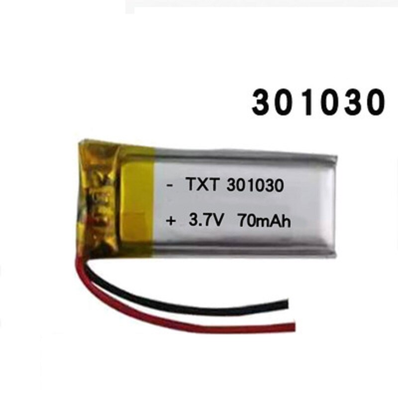 Batería recargable de polímero de litio 301030 3,7 V 70mah para MP3 MP4, auriculares bluetooth de juguete, pluma de grabación, palo de Selfie de banda inteligente: Default Title