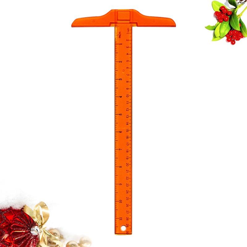 2 kpl 30cm t-neliön kaksipuolinen asteikko t-muotoinen viivain muovinen mittaustyökalu piirtämiseen ja yleiseen taittotyöskentelyyn - tuuma/cm