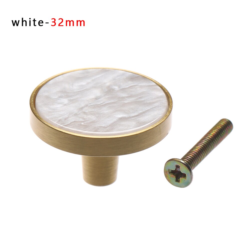 Shell pattern handles Door Knobs Handles For Cabinet Cupboard Zinc Alloy Furniture Drawer Pulls Furniture Accessories: white 32mm