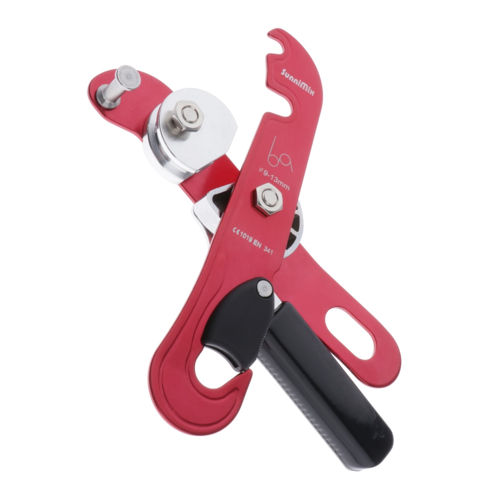 Self-braking Descender for 9-13mm Rope Rock Climbing Cave Rappelling Red Climbing Accessories