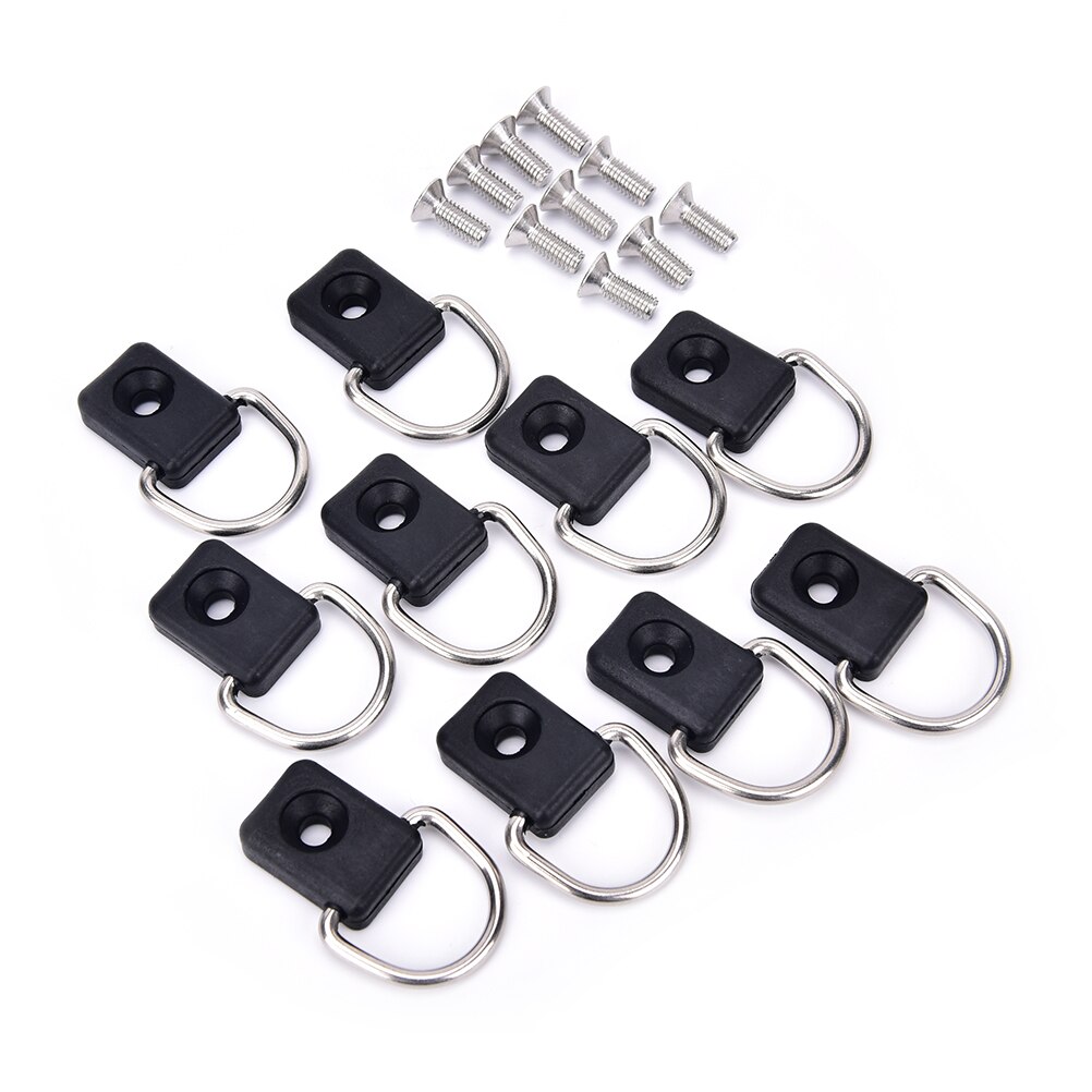 10pcs steel canoe kayak D ring outfitting fishing rigging bungee kit accessory
