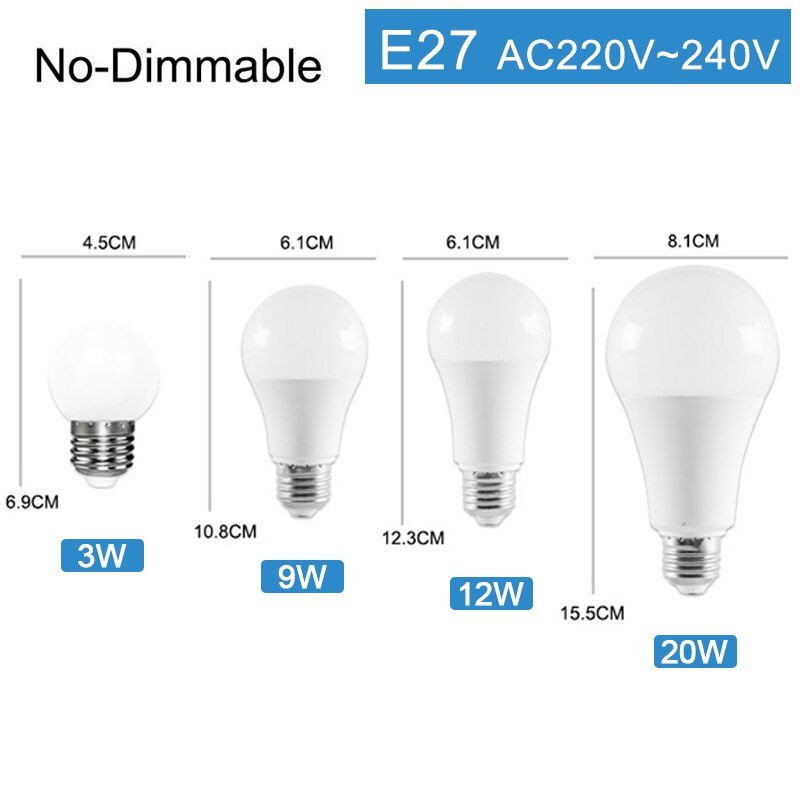 LED Bulb E27 E14 LED Lamp light 20W 16W 12W 9W 5W 2835SMD AC 220V 240V lampara Energy-saving led Corn lamp Table light Bombillas: E27  Globe Bulb / Cold White / 9W