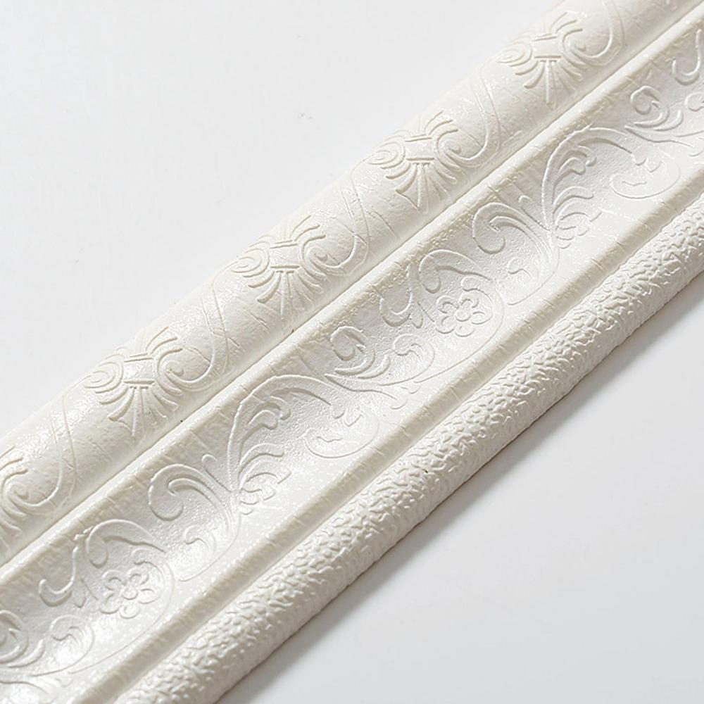 Waterproof Border Wall Sticker Top Corner Line Wall Edge Strip Wall Waist Line Sticker Tiles Wallpaper Border 3D Wall Decor: White