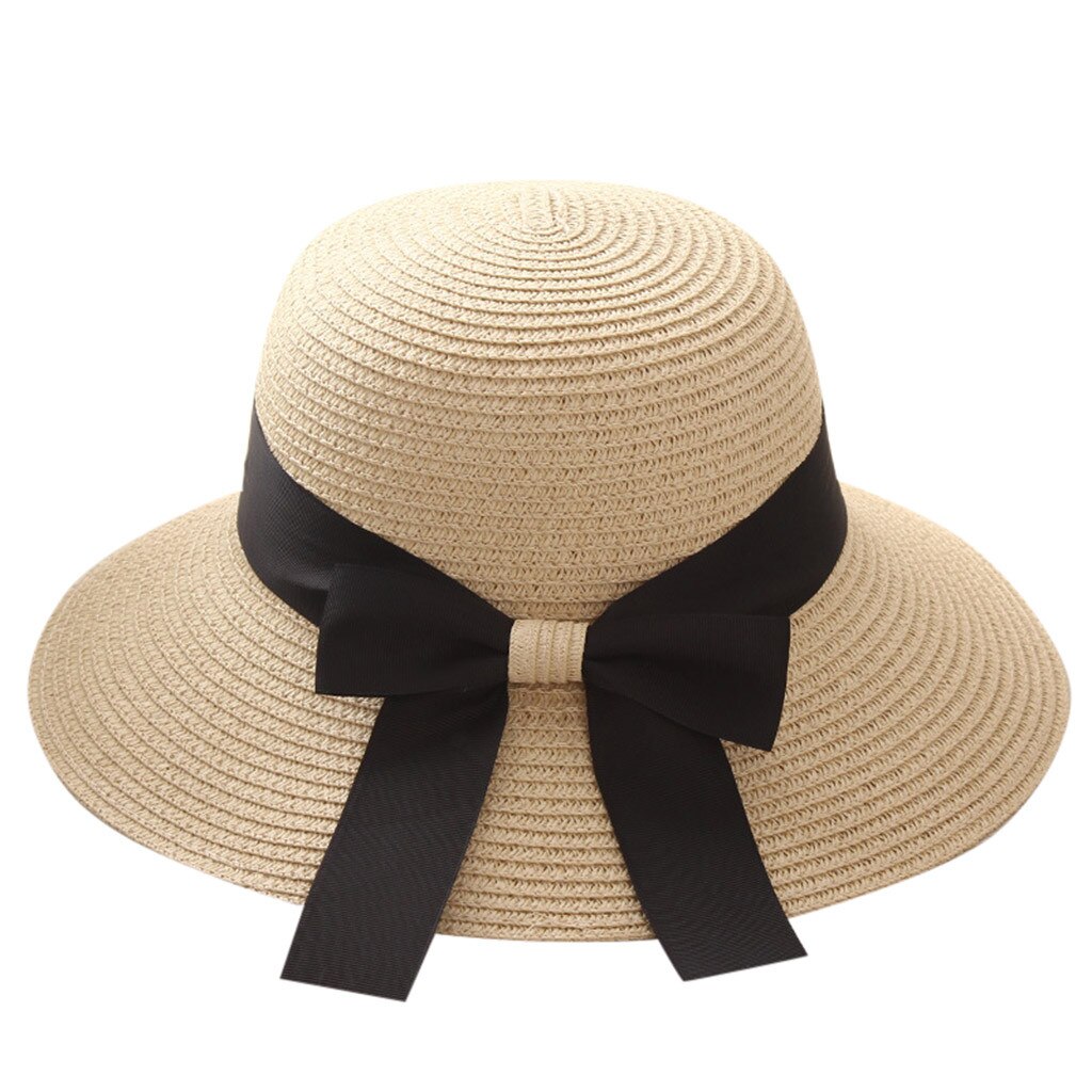 Femmes Nouvelle Dames Femmes Décontracté À Large Bord Disquette Pliable Paille Plage Chapeau Décontracté Chapeaux Gorras