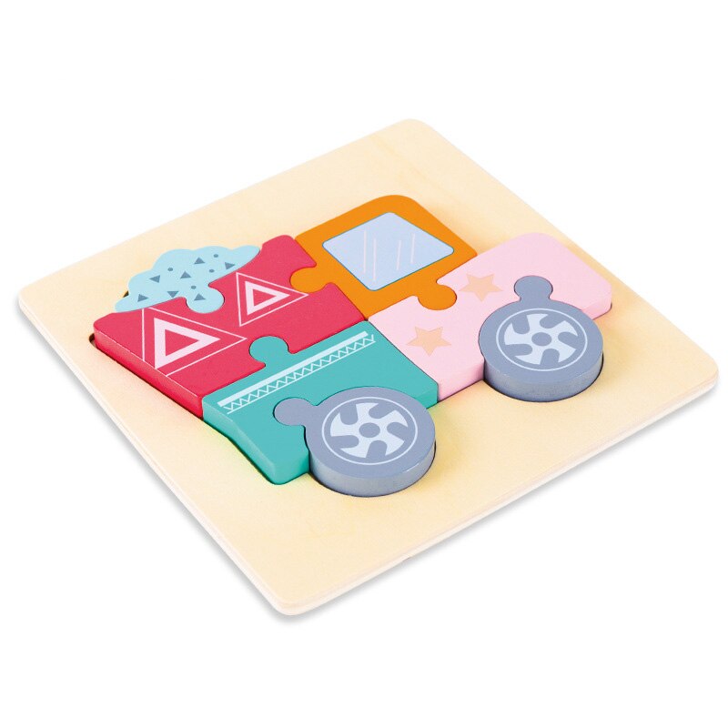 1 sztuk drewniane Puzzle 3D zabawka dla dziecka Cartoon zwierząt/ruchu Puzzle edukacyjne kolorowa zabawka poznanie dziecko zabawki edukacyjne dla dzieci: Srebrny