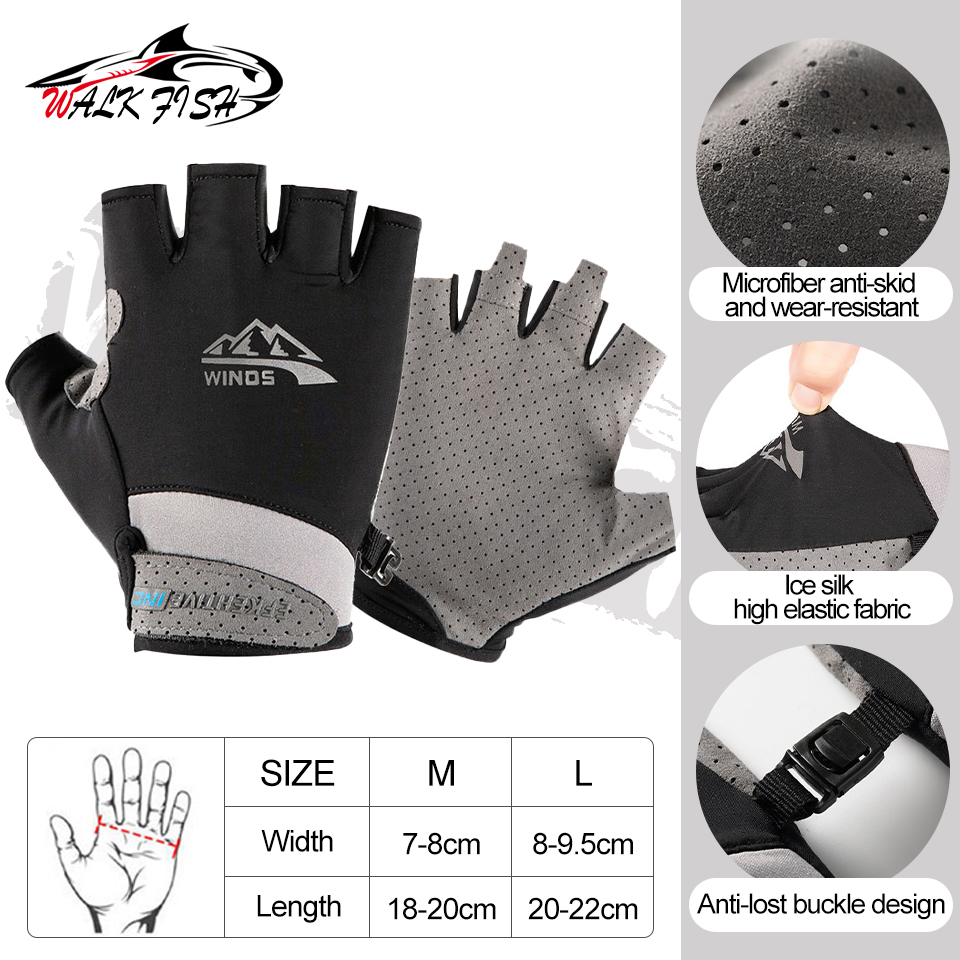 Guantes sin dedos para hombres y mujeres, protección solar UV, guantes de medio dedo para pesca, remo, vela, remo, senderismo, guantes deportivos: M / Beige