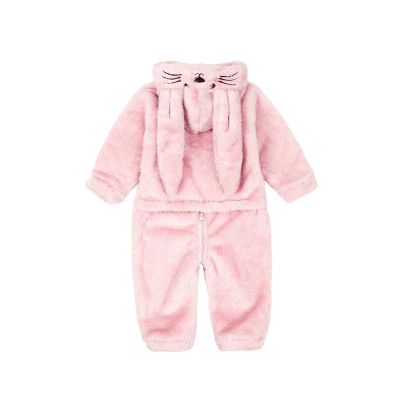 Hiver bébé filles Kigurumi Pajimas Animal lapin à capuche enfants combinaison chaude Onesie enfants flanelle pyjama vêtements de nuit dormeuses 7Y