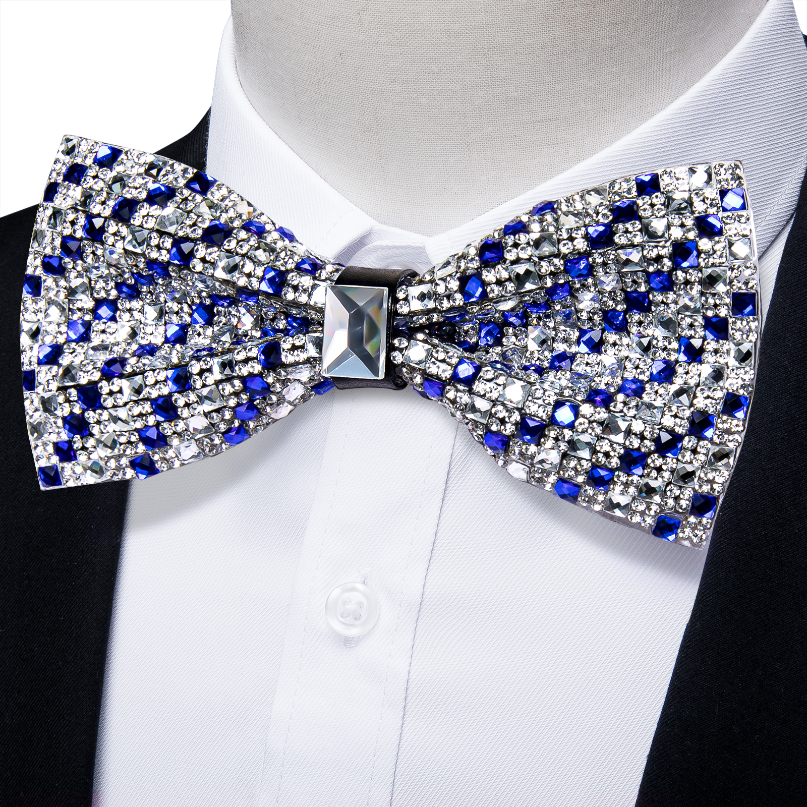 Rhinestone Bow Ties for Men Pre-tied Sequin Bowties Men with Adjustable Length, Jewel Bowknot Wedding Prom Tuxedo Accessories: green