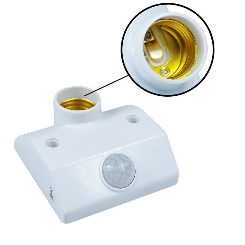 Lightinbox 2 stk/lot innendørs led pære lys  e27 baser automatisk kropp infrarød ir sensor pir bevegelsesdetektor  e27 holder stikkontakt