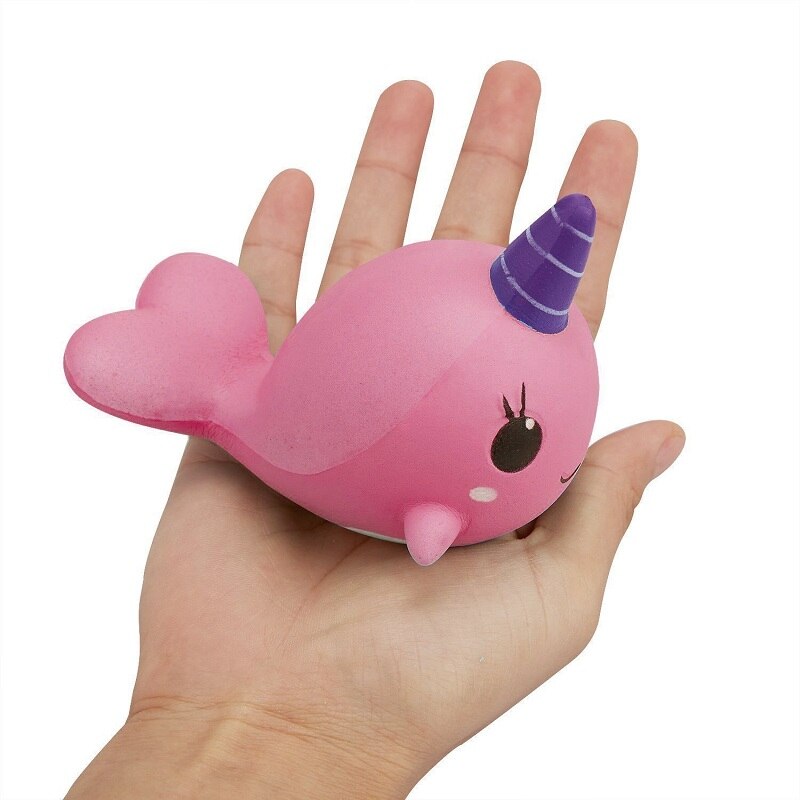 Jumboval enhörning squishy långsamt stigande söta tecknade remmar hänge mjuka klämleksaker kawaii bröd charm tårtleksaker 11*7cm