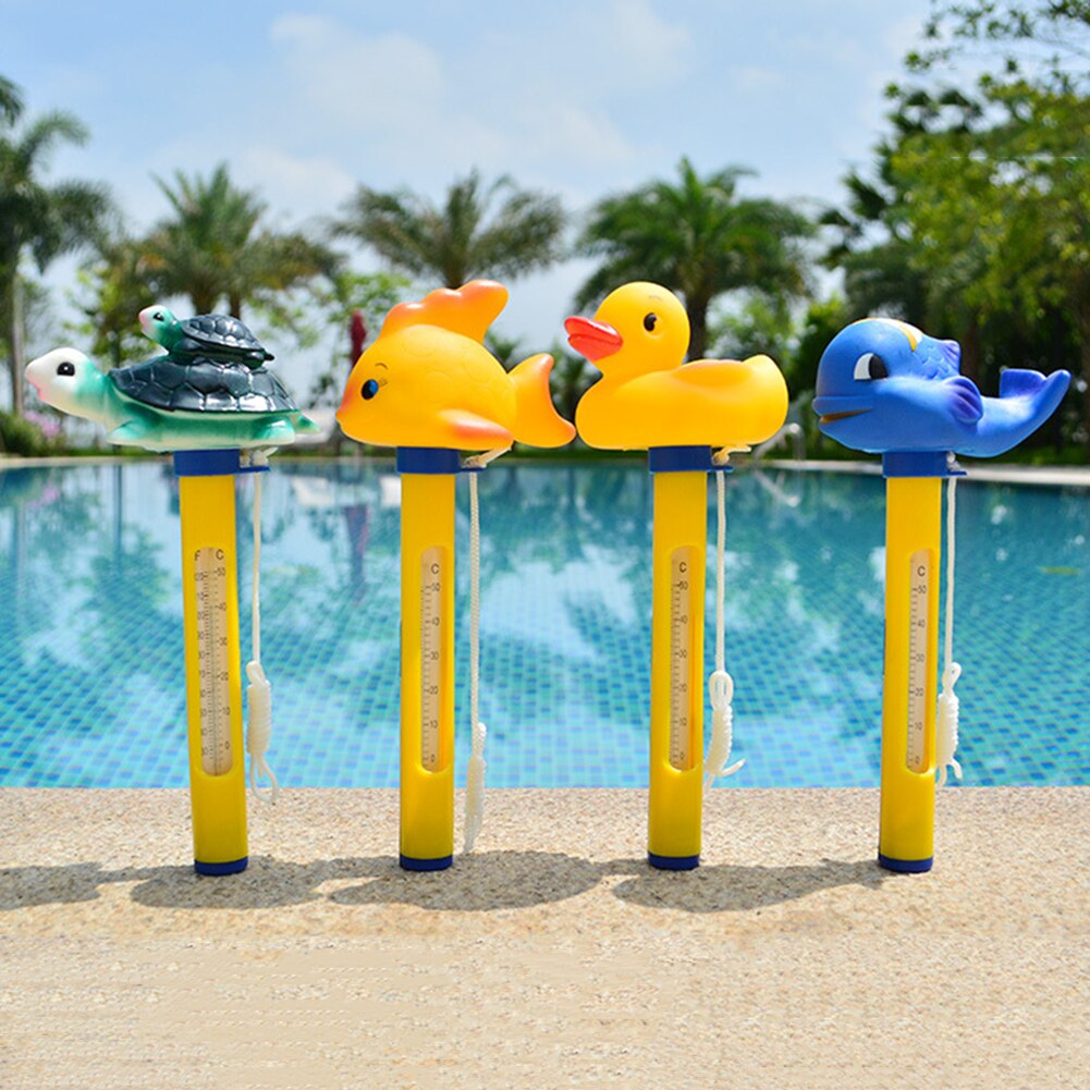 Mini Cartoon Eend Walvis Vis Schildpad Hoofd Drijvende Zwembad Thermometer Ouder-kind Outdoor Interactieve Grappig Speelgoed Games