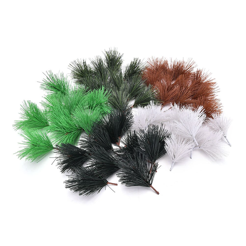 10 Pcs/lot Green Artificial Pine Needles Xmas Tree Decor Needle Mixed Branchs Christmas Ornament Year Home Supplies