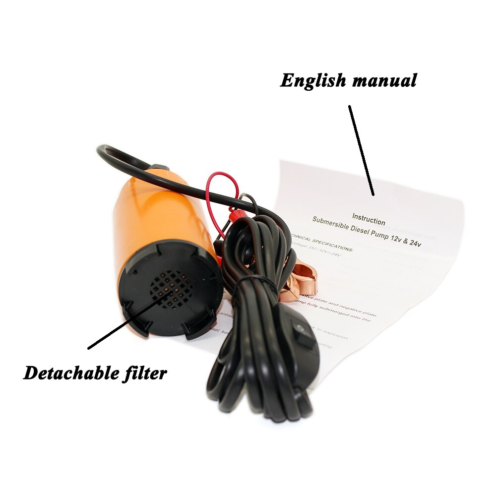 DC 12 V 30L/min 19mm slang, kunststof Dompelpompen Elektrische bilge pomp voor diesel/olie/water/fuel transfer, met Schakelaar, 12 v volt 12 volt