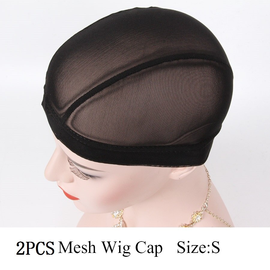 Alileader 2 unids/lote negro Rubio desnudo de malla de cúpula tapa ventilado peluca tapa para Amking una peluca de malla transpirable pelo neto S/M/L tamaño: 2Pcs-Black Mesh -S