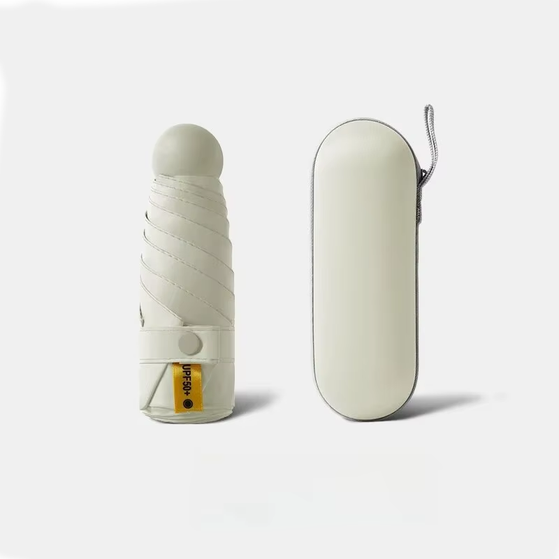 Solparasol anti-uv mini kapselparaply lille paraply lommeparaply solbeskyttelse og ultraviolet beskyttelse parasol paraguas: Rød