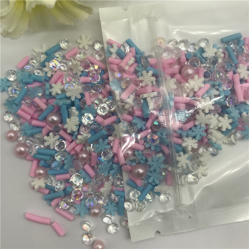 Suministros de resina para decoración de uñas, accesorios de arcilla transparente de polímero, lentejuelas para manualidades, scrapbook, batidos, manualidades, Navidad, 20g