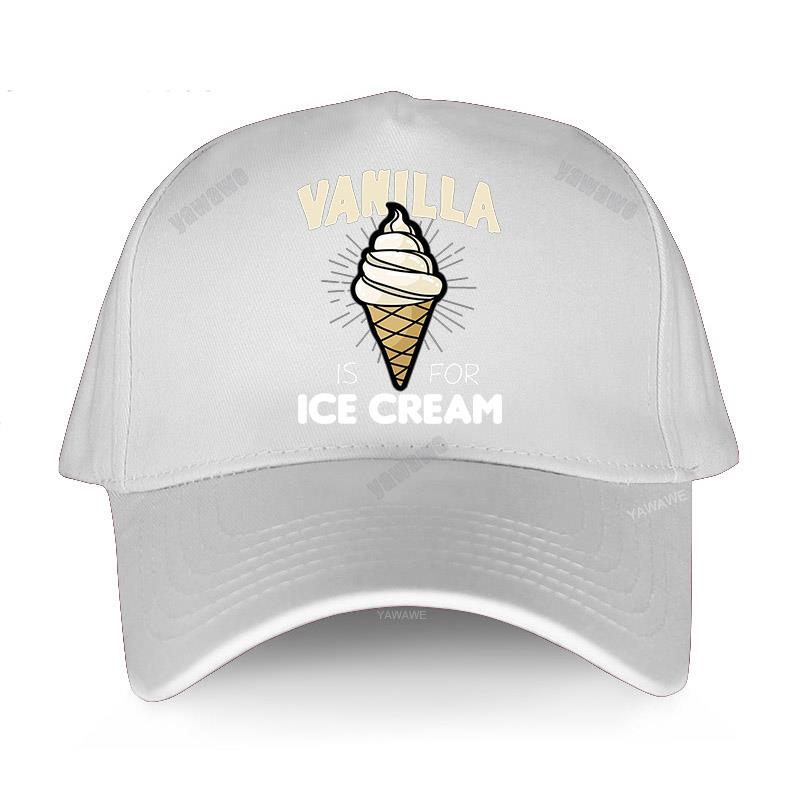 cotton unisex Adjustable Baseball Cap VANILLA ICE CREAM Man Women Summer Hat: white