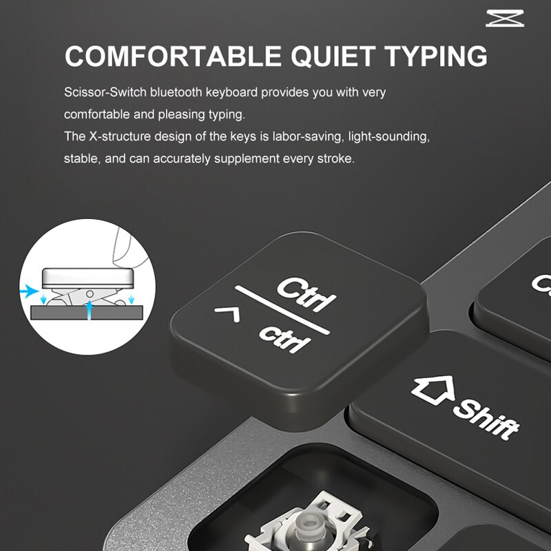 B.O.W Small Rechargeable Keyboard Bluetooth , Keyband and Mouse Wireless Combo For Computer, Laptop, Tablet