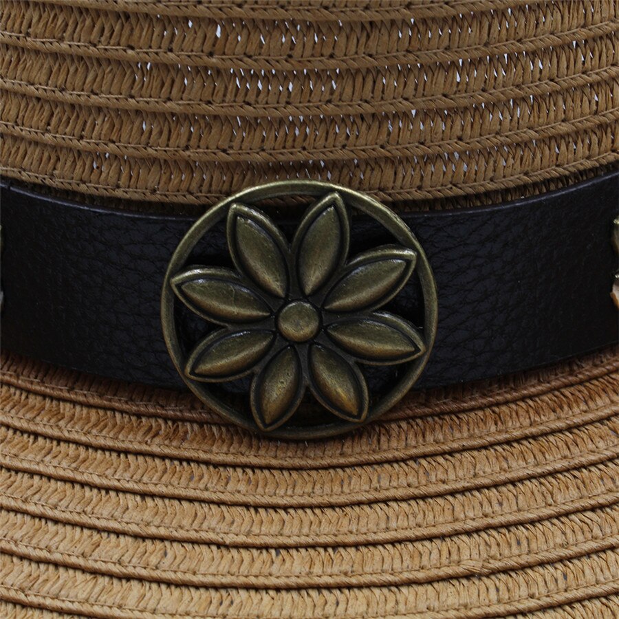 Dames heren stro holle western cowboyhoed voor heer cowgirl jazz kerk pet vader zomer sombrero strand zonnehoed