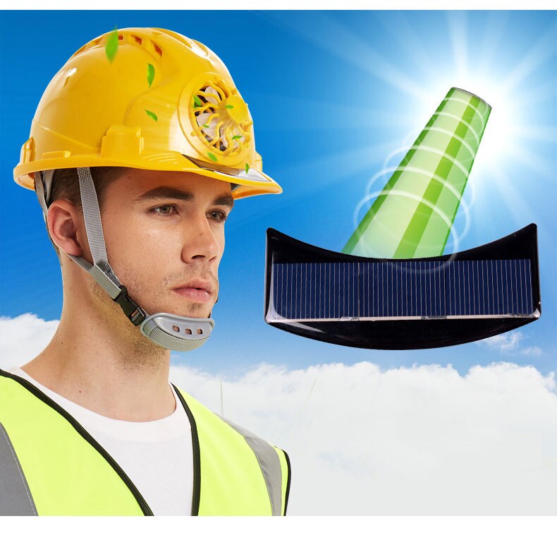Zonne-energie Fan Helm Outdoor Werken Veiligheid Hard Hat Bouw Werkplek Beschermende Cap Aangedreven door Zonnepaneel