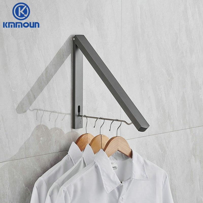 Wandgemonteerde Wasdroger, Opvouwbare Kledingrail Aluminium Stabiliseert Kledinghanger Droogrek Voor Slaapkamer Badkamer Kmmoun: Licht Groen