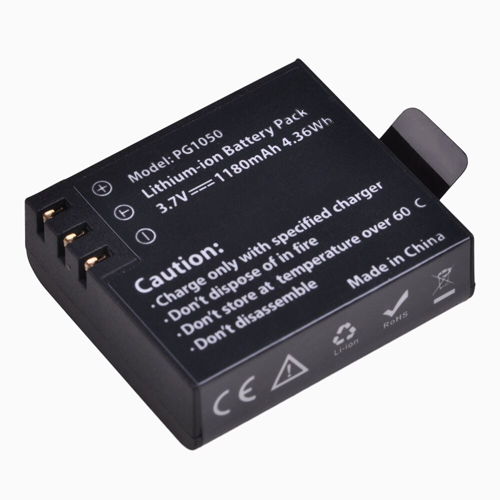 Batería PG1050 SJ4000 PG900 de 1180mAh, 3,7 V, con cargador Dual USB para SJCAM SJ5000 SJ6000 SJ8000 M10 EKEN 4K H8 H9 EK7000