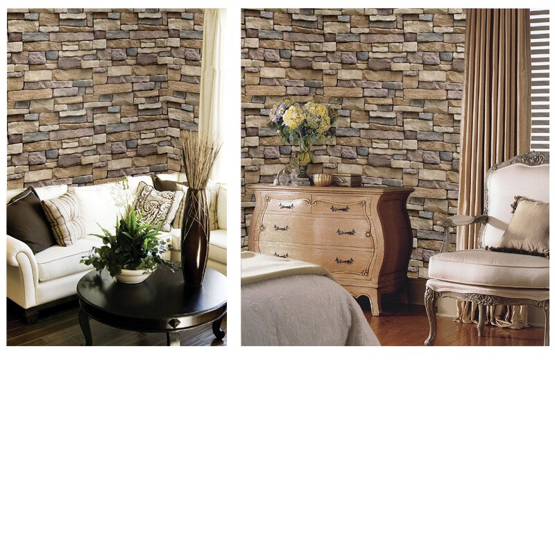 Waterproof Stone Brick Wall Sticker Self adhesive Wallpaper Home Decor Wall Art Decal Living Room Bedroom Bathroom Kitchen Decor