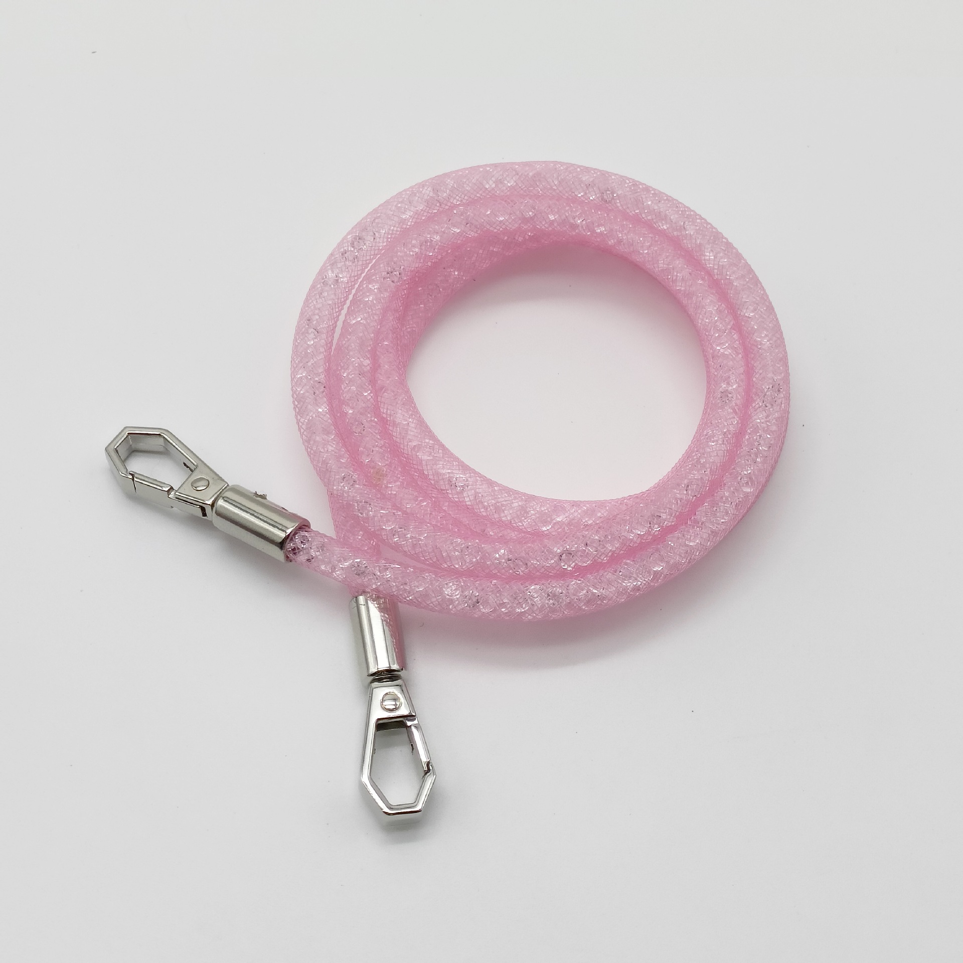 Rhinestone Mesh Rope Bag Crossbody Lanyard Mobile Phone Lanyard High-end Bag with Replacement Rope Shoulder Strap Handmade Rope: Hot Pink