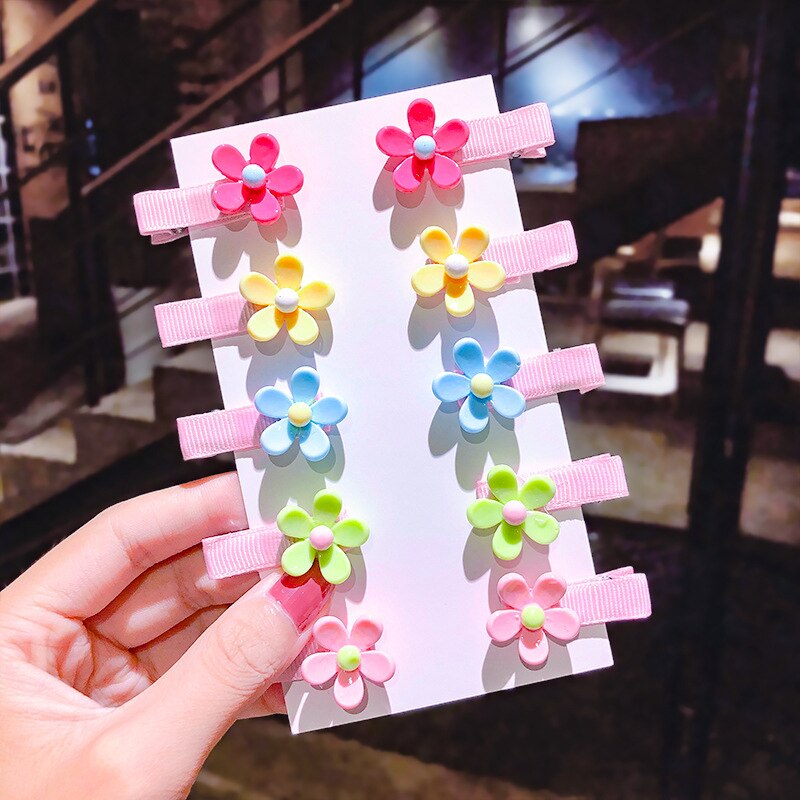 Horquilla para niños 10 Uds. Clip para el pelo bonito Color joyería Clip accesorios para el pelo de bebé Clip lindo bebé horquilla INS: 07