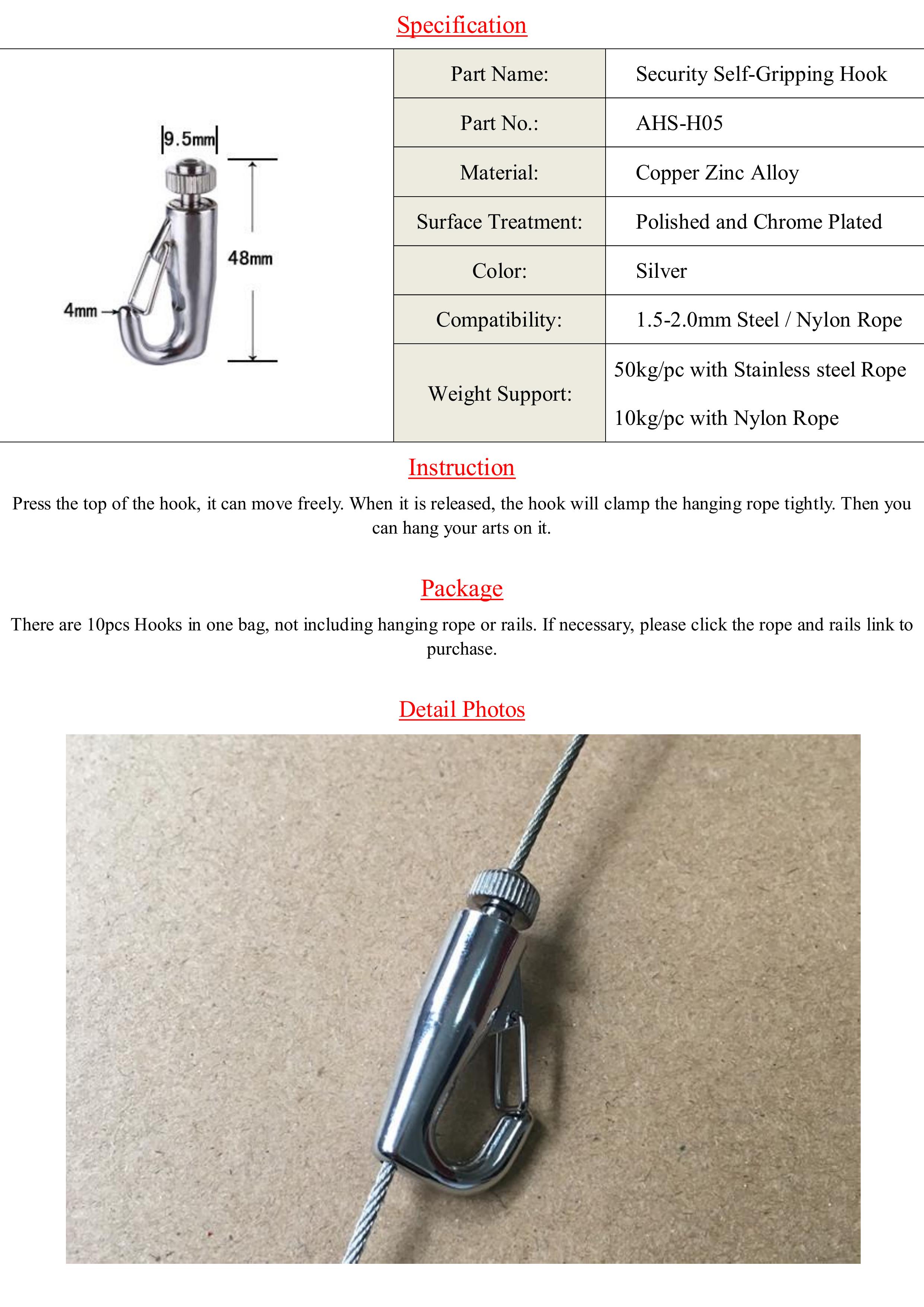 6pcs Picture Hanging Hooks Art Display System Self-gripping Hook Photo Frame Hanger Tools Gallery Rails