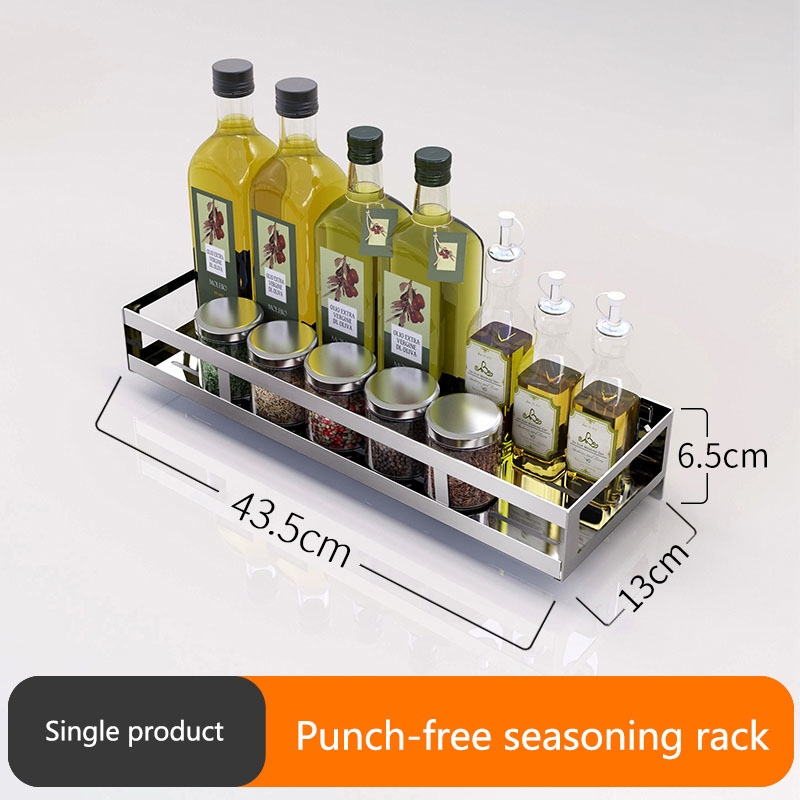 304 stainless steel kitchen rack, pot rack, wall-mounted punch-free cutting board, tool rack kitchen appliances: Seasoning rack