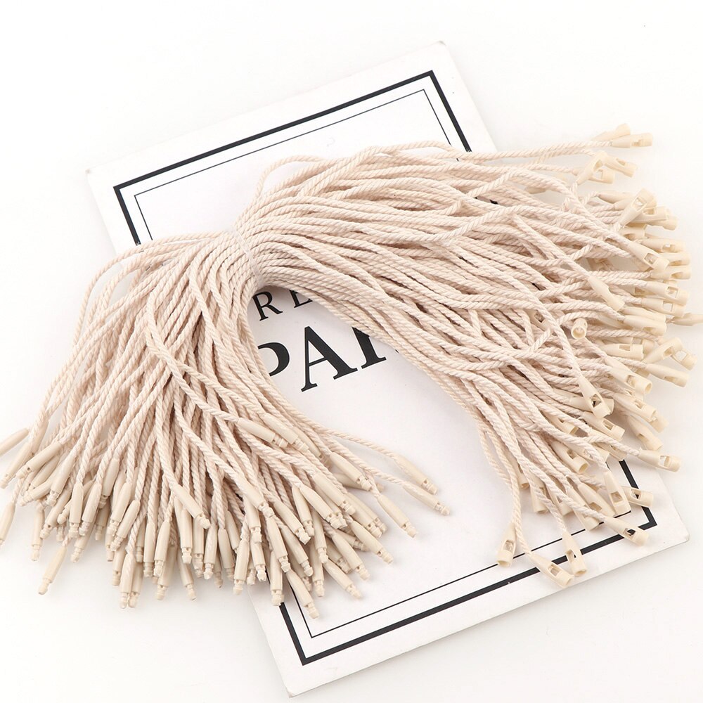 100 unids/set medio bala de algodón de ropa de bala etiqueta cuerda cuerdas colgando de la tableta para bolsa de ropa etiqueta tarjetas DIY Ropa Accesorios