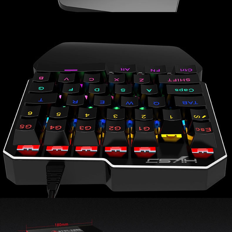 35 nøgler enhånds mekanisk gaming tastatur rgb baggrundsbelyst bærbar mini gaming tastatur spil controller til pc  ps4 xbox gamer