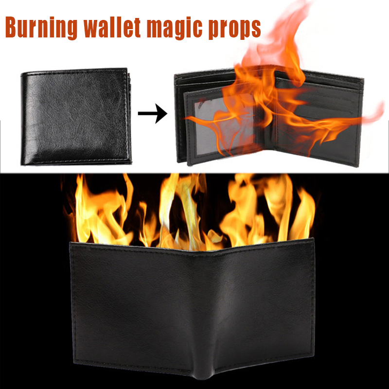 Magic Flaming Fire Wallet Magician Stage Street Inconceivable Show Prop XR