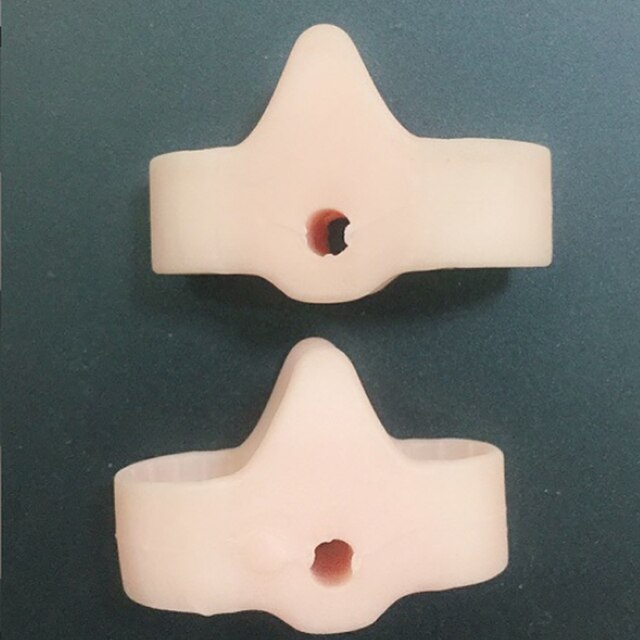 Separador de silicona de dos orificios para dedos de los pies, Protector de pulgar, Valgus, ajustador de juanete, Hallux Valgus, Protector de cuidado de los pies, 1 par: white